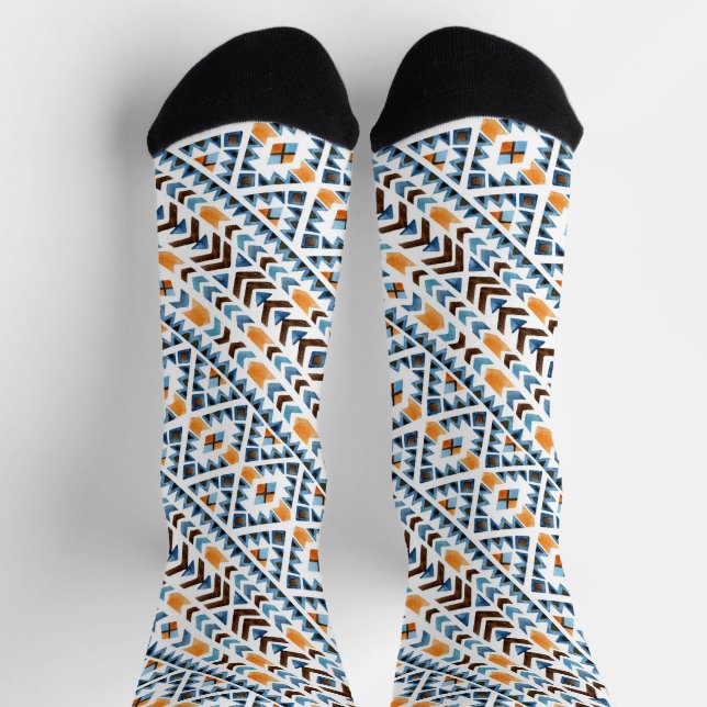 Chaussette Joli motif aztèque à l'aquarelle (Haut)