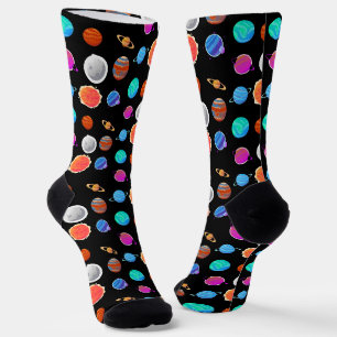 Chaussette Joli motif coloré de planètes de l'espace extra-at