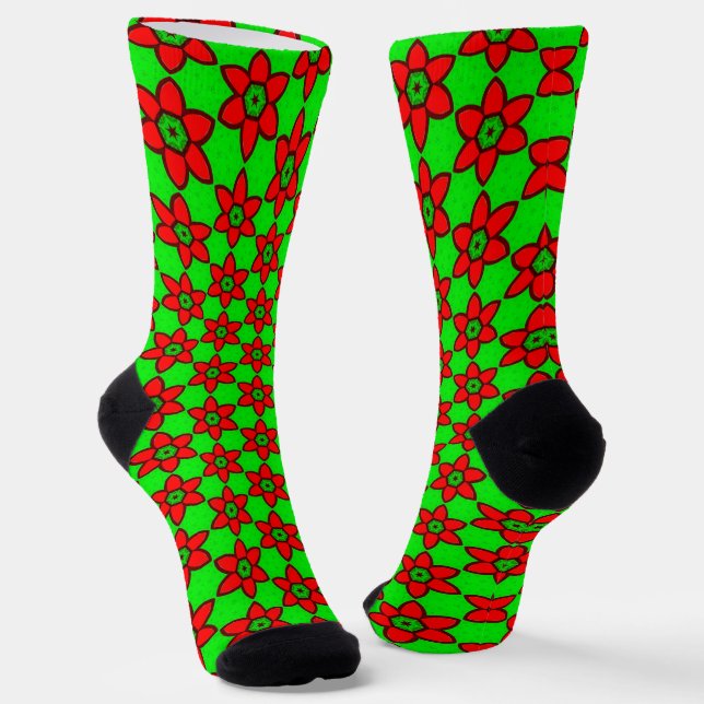 Chaussette Joli Motif de fleurs Abstraites (Angulaire)