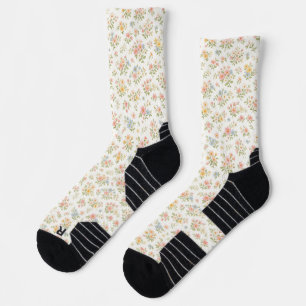 Chaussette Joli motif floral discret sans couture