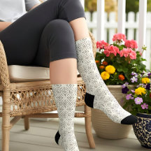 Joli motif floral ivoire et gris