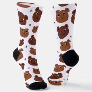 Chaussette Joli ours brun motif
