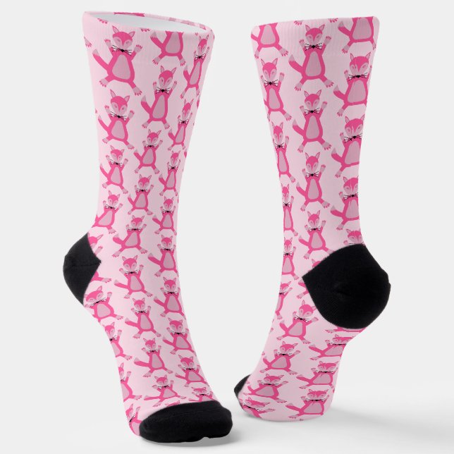 Chaussette Joli rose bébé fille Fox Patterned (Angulaire)