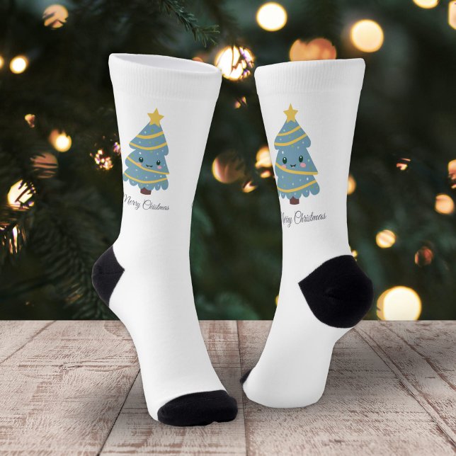 Chaussette Joli sapin de Noël (Cute Christmas Tree Socks)