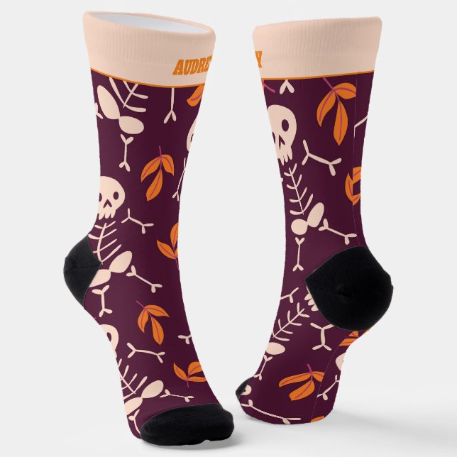 Chaussette Joli squelette d'Halloween (Angulaire)