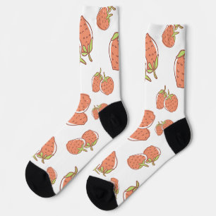 Chaussette Jolie aquarelle Cerises rose et blanc