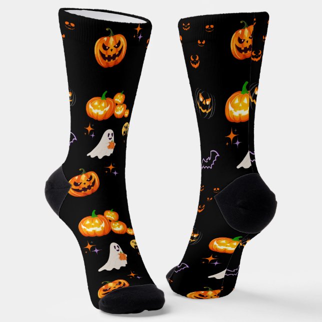 Chaussette Jolie fête d'Halloween sorcière Citrouille (Angulaire)