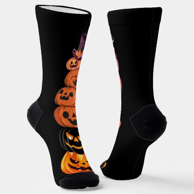 Chaussette Jolie fête d'Halloween sorcière Citrouille (Angulaire)