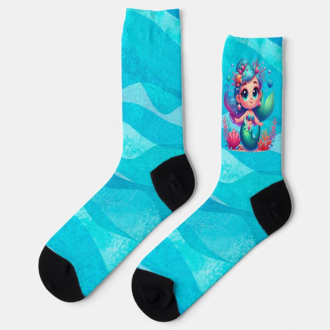 Chaussette Jolie sirène sous-marine (Gauche)