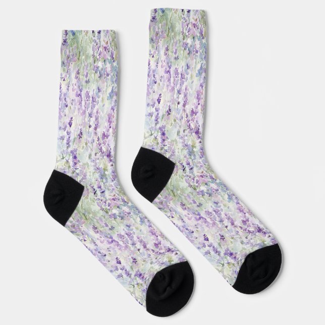 Chaussette Jolies Fleurs Lavande (Droite)