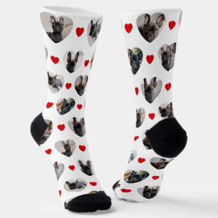 Chaussette Jolies Photos Personnalisées de 6 Animaux de Compa