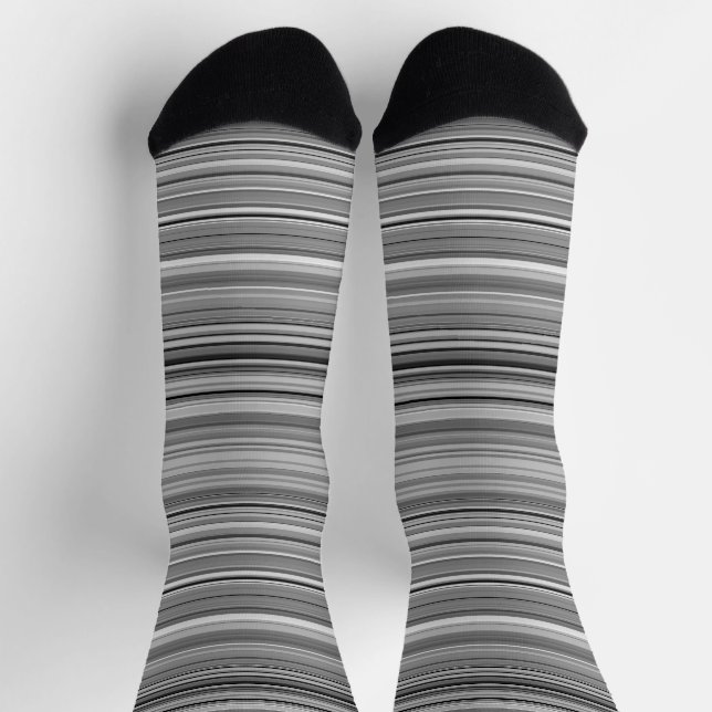 Chaussette Jolies rayures grises (Haut)