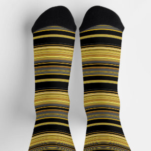 Chaussette Jolies rayures noires dorées