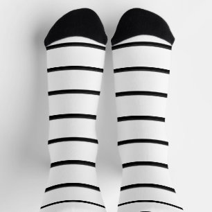 Chaussette Jolies rayures noires et blanches