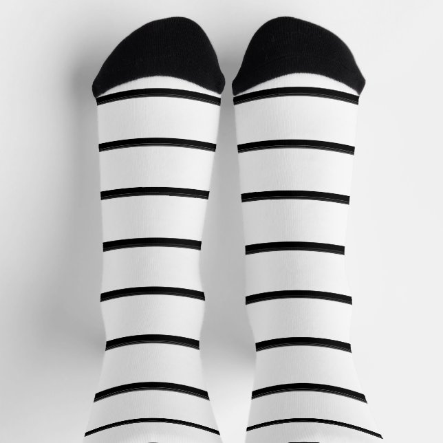 Chaussette Jolies rayures noires et blanches (Haut)