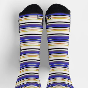 Chaussette Jolies rayures violettes blanches
