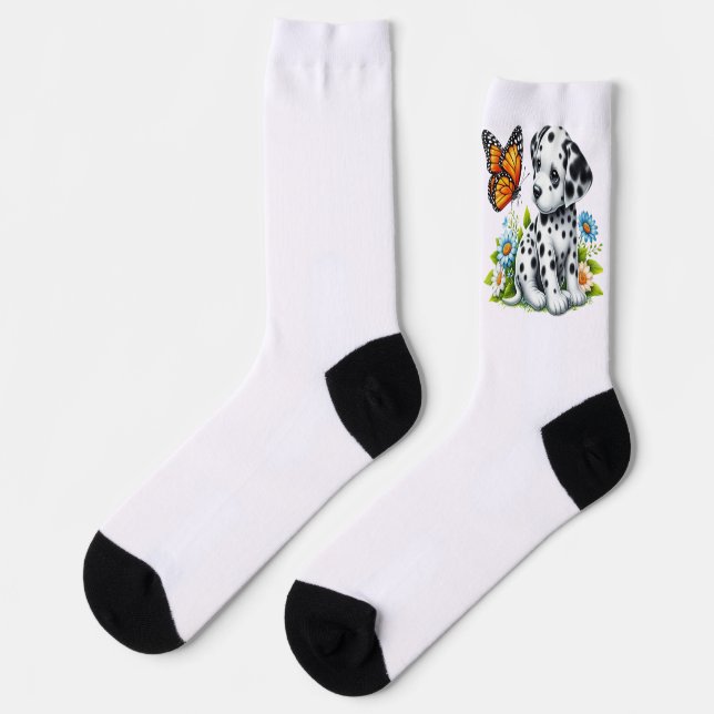 Chaussette Jolis amis Dalmatien/Papillon (Gauche)