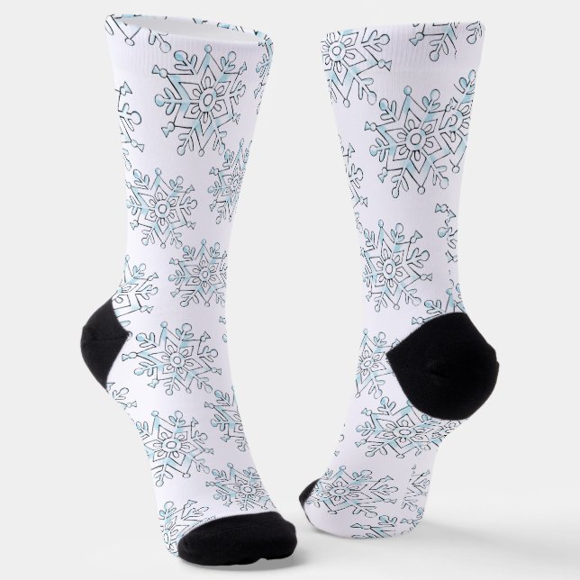 Chaussette Jolis flocons de Noël, tempête de neige d'hiver (Angulaire)