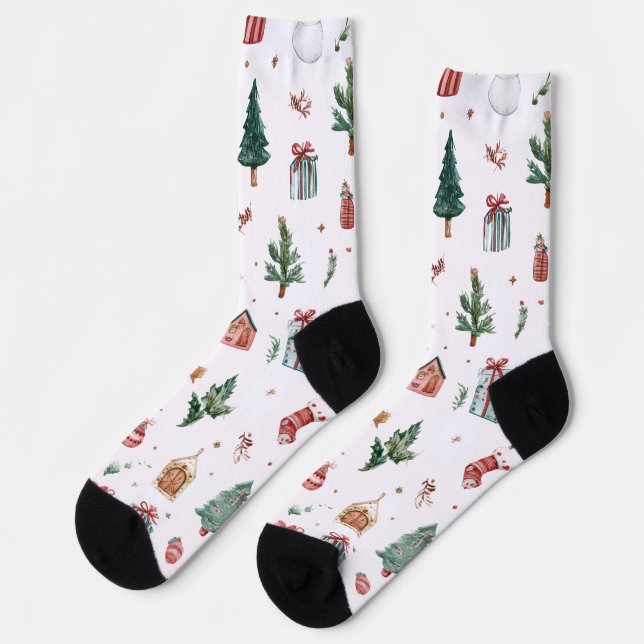 Chaussette Jolly Christmas Pattern Socks | Fun Gift  (Gauche)