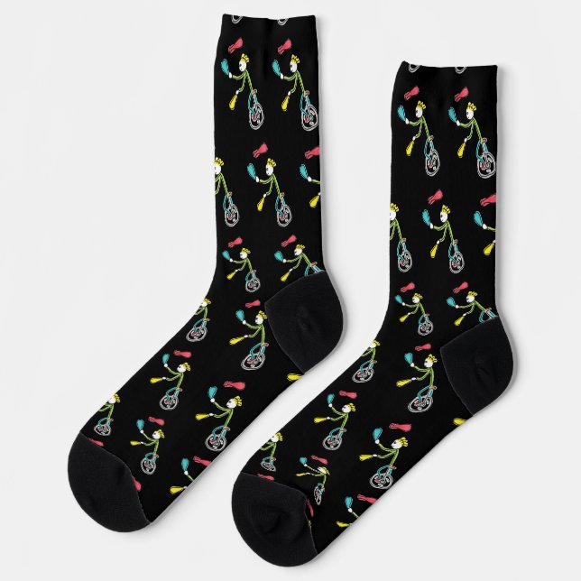 Chaussette Jongleur Stickman en monocycle (Gauche)