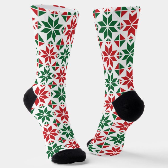 Chaussette Jote Fille Noël Flocon de neige Motif illustré (Angulaire)