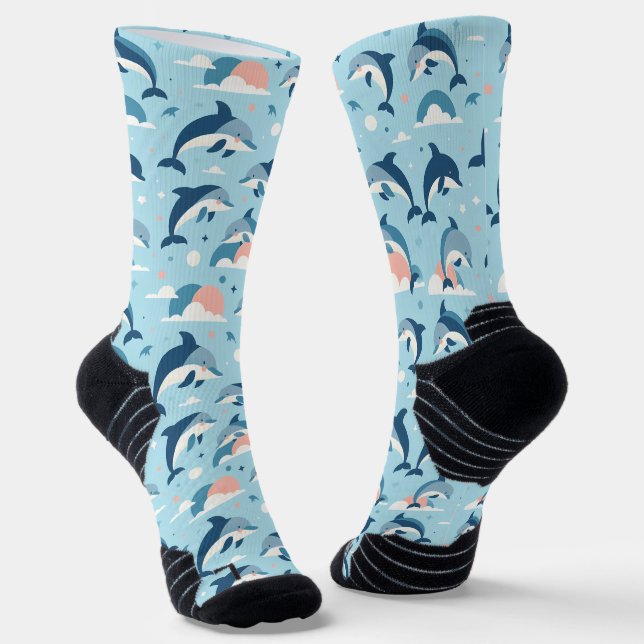 Chaussette Jouer Motif de dauphins (Angulaire)