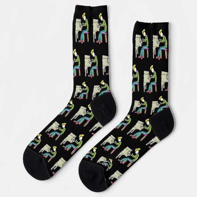 Chaussette Joueur de piano Stickman (Gauche)