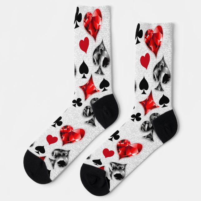 Chaussette Joueur de poker Joueur de cartes de jouer costumes (Gauche)