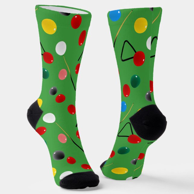 Chaussette Joueur de Snooker amusant Coeurs, Balls et Triangl (Angulaire)