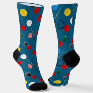 Chaussette Joueur de snooker amusant, queues, boules et trian