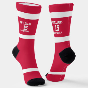 Chaussette Joueur de sport rouge et blanc