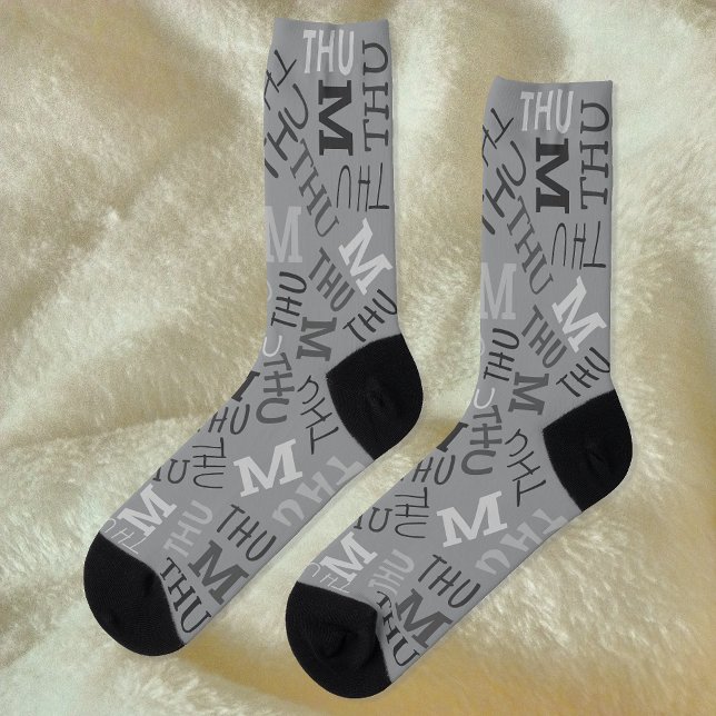Chaussette Jour de la semaine Cool gris jeudi (Créateur téléchargé)