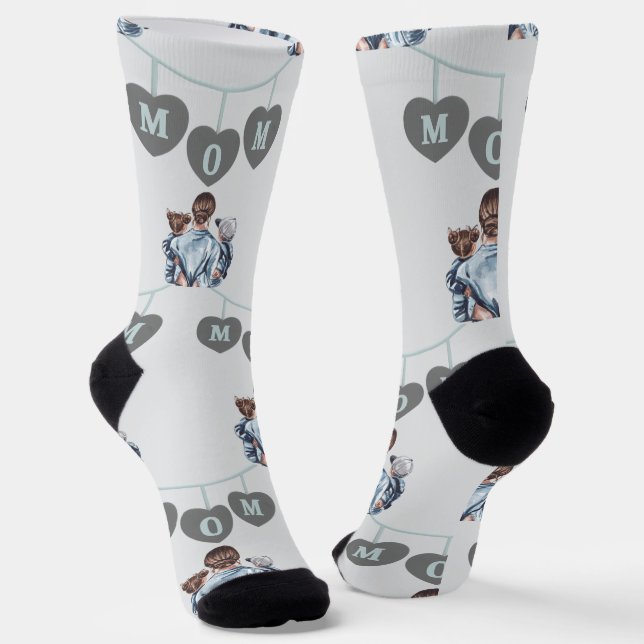 Chaussette Joyeuse Fête des Mères  (Angulaire)