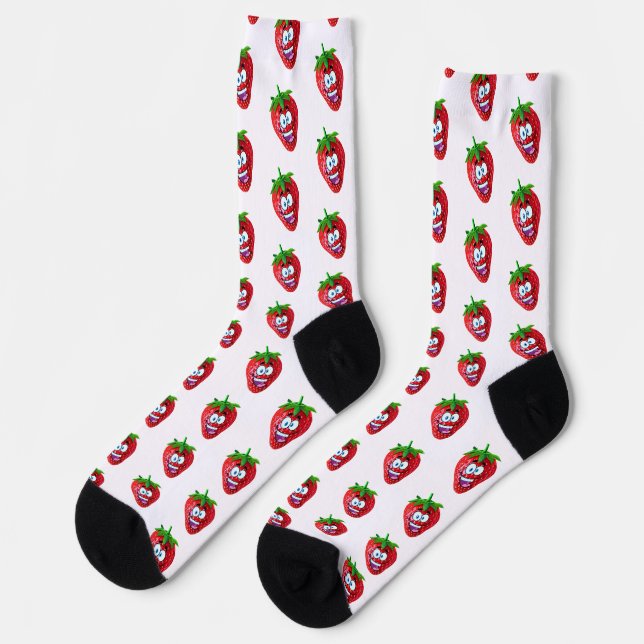 Chaussette Joyeuses Chaussettes d'équipage de fraises ! (Gauche)