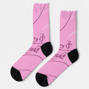 Chaussette Joyeux et brillant rose bouclé doodé design mode g