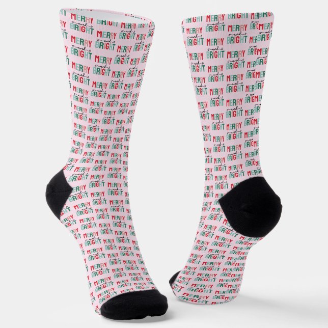 Chaussette Joyeux et Lumineux Noël (Angulaire)