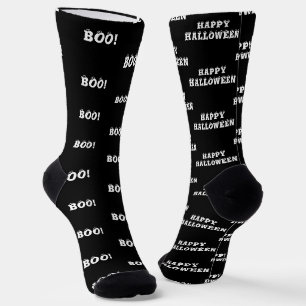 Chaussette Joyeux Halloween Yeux Boo Noir