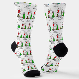 Chaussette Joyeux Noël 2 Arbre Stocker Snowman
