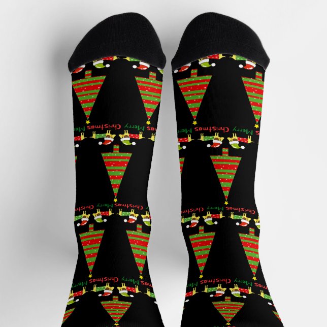 Chaussette Joyeux Noël (Chiens de Père Noël) (Haut)