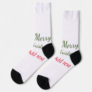 Chaussette Joyeux Noël rouge vert Noël ajouter le nom