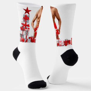 Chaussette Joyeux Noël SlipperyJoe cadeau blanc rouge argent