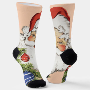 Chaussette Joyeux Noël Vintage ! Jolly Père Noël