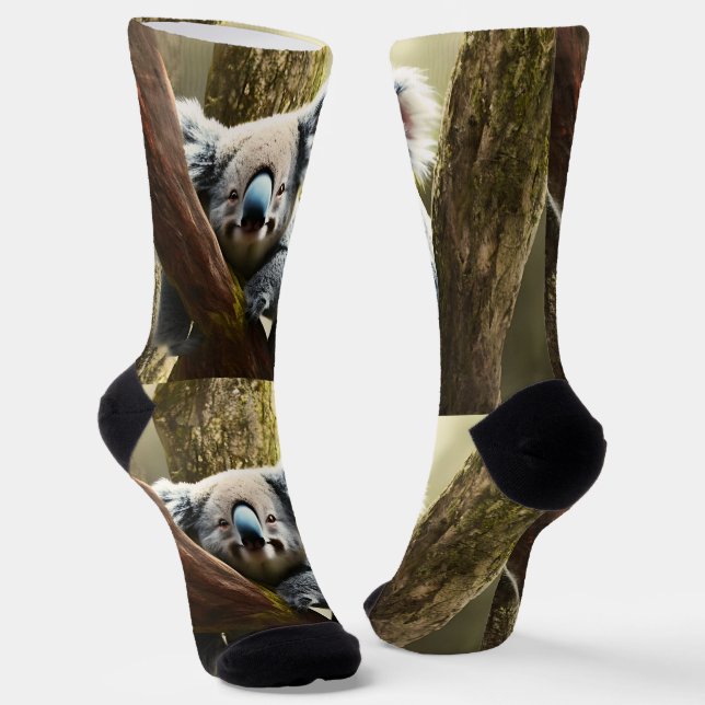 Chaussette Joyeux Ours Koala Australien En Arbre, Chaussettes (Angulaire)