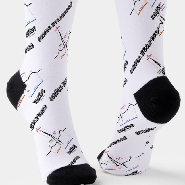 Chaussette Joyful Heartbeat Inside (Normal sinus rhythm on electrocardiogram pair of crew socks for anyone with a joyful heartbeat!)