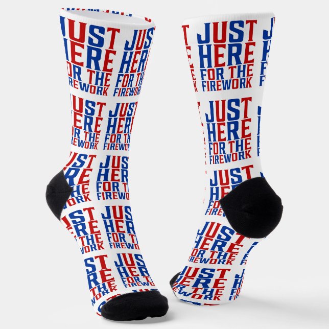 Chaussette Juste Ici Pour Le Feu D'Artifice Drôle Pour Deux (Angulaire)