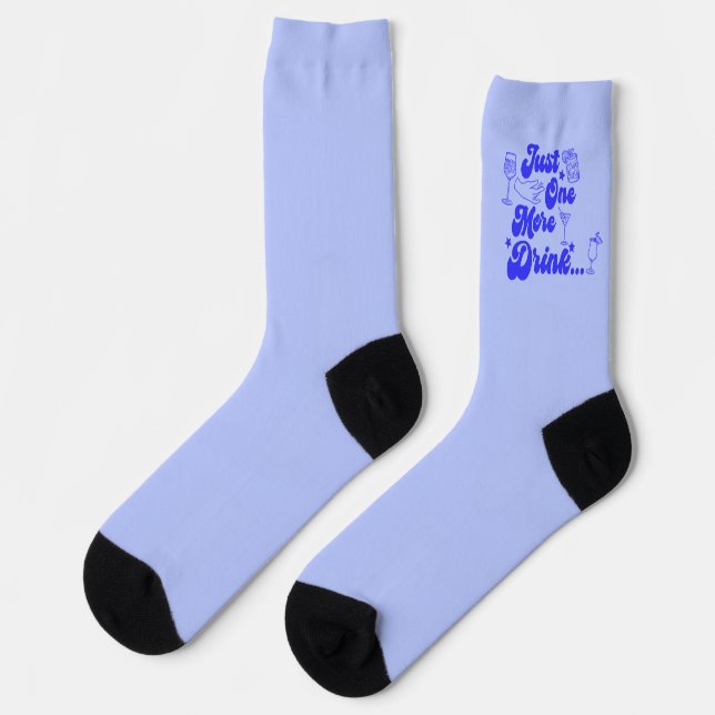 Chaussette Juste un verre de plus Texte rétro drôle (Gauche)