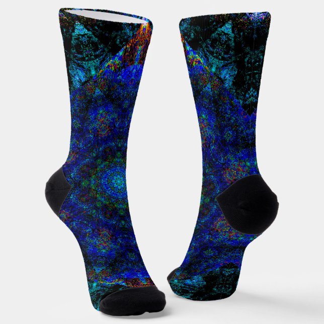 Chaussette Kaleidoscope Bleu, Chaussettes d'équipage (Angulaire)