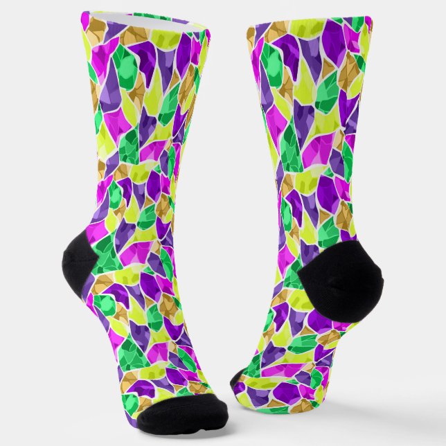 Chaussette Kaléidoscope en mosaïque sans joint abstrait moder (Angulaire)