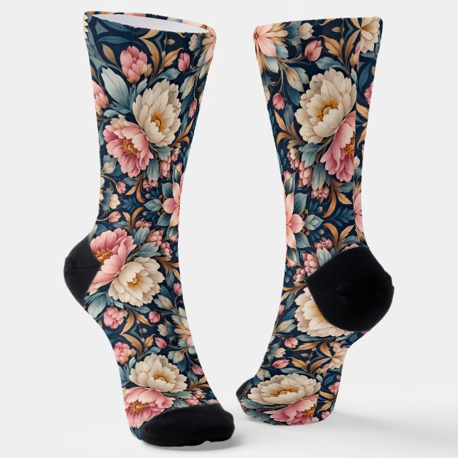 Chaussette Kaleidoscope Floral Moderne Symétrique (Angulaire)