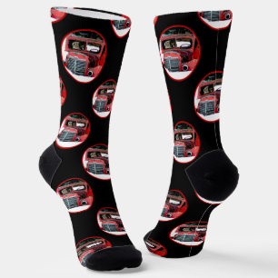 Chaussette Keeshond Peinture Noël Vieux Camion Rouge Chien Ar